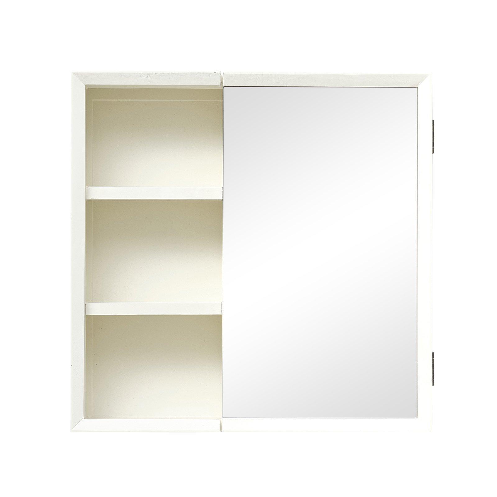 Cream Bathroom Mirrored Wall Cabinet 53cm X 53cm